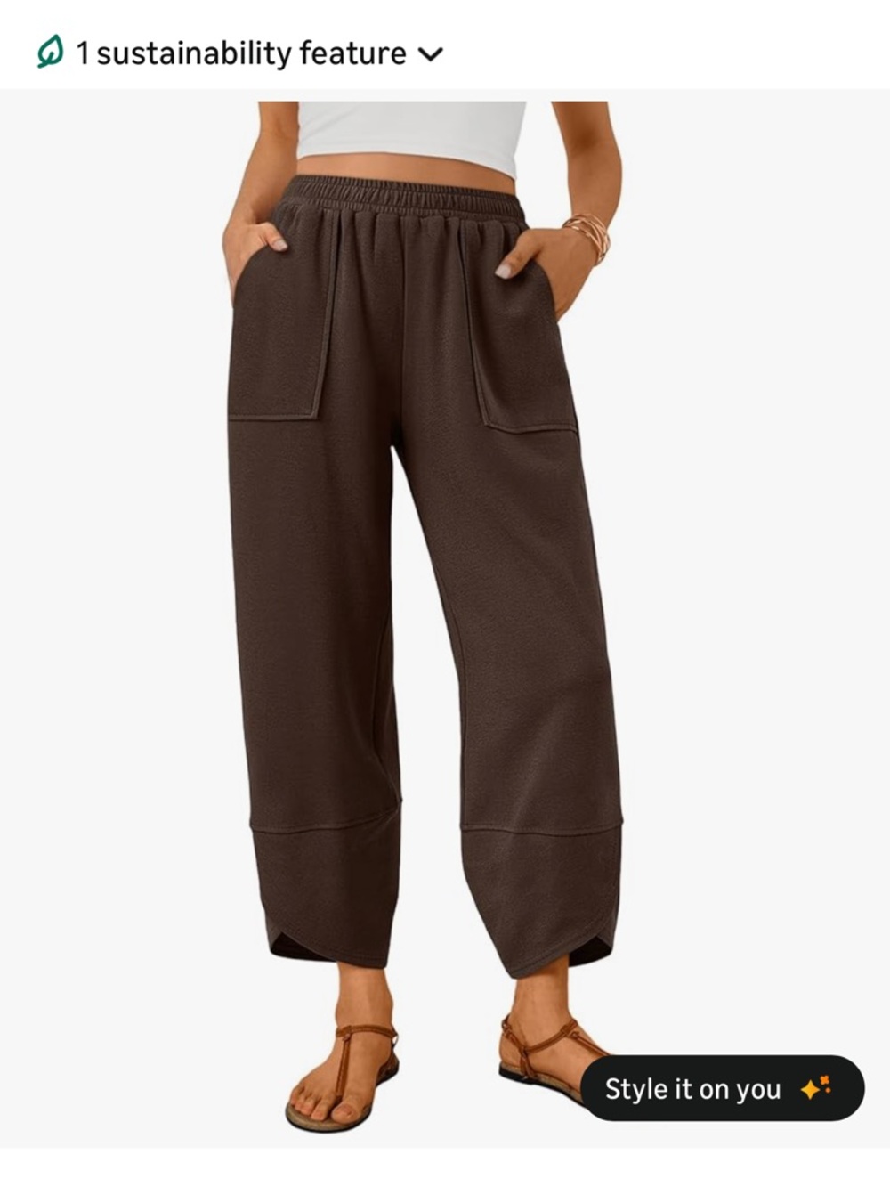 Cropped Pull-On Pants in Brown and Black 2 for 1